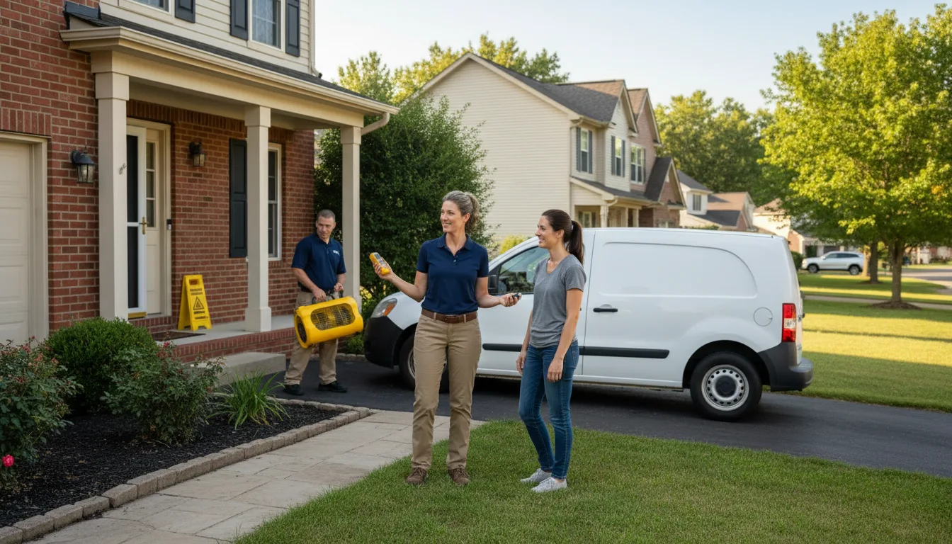 Residential water damage restoration in Modoc, IL